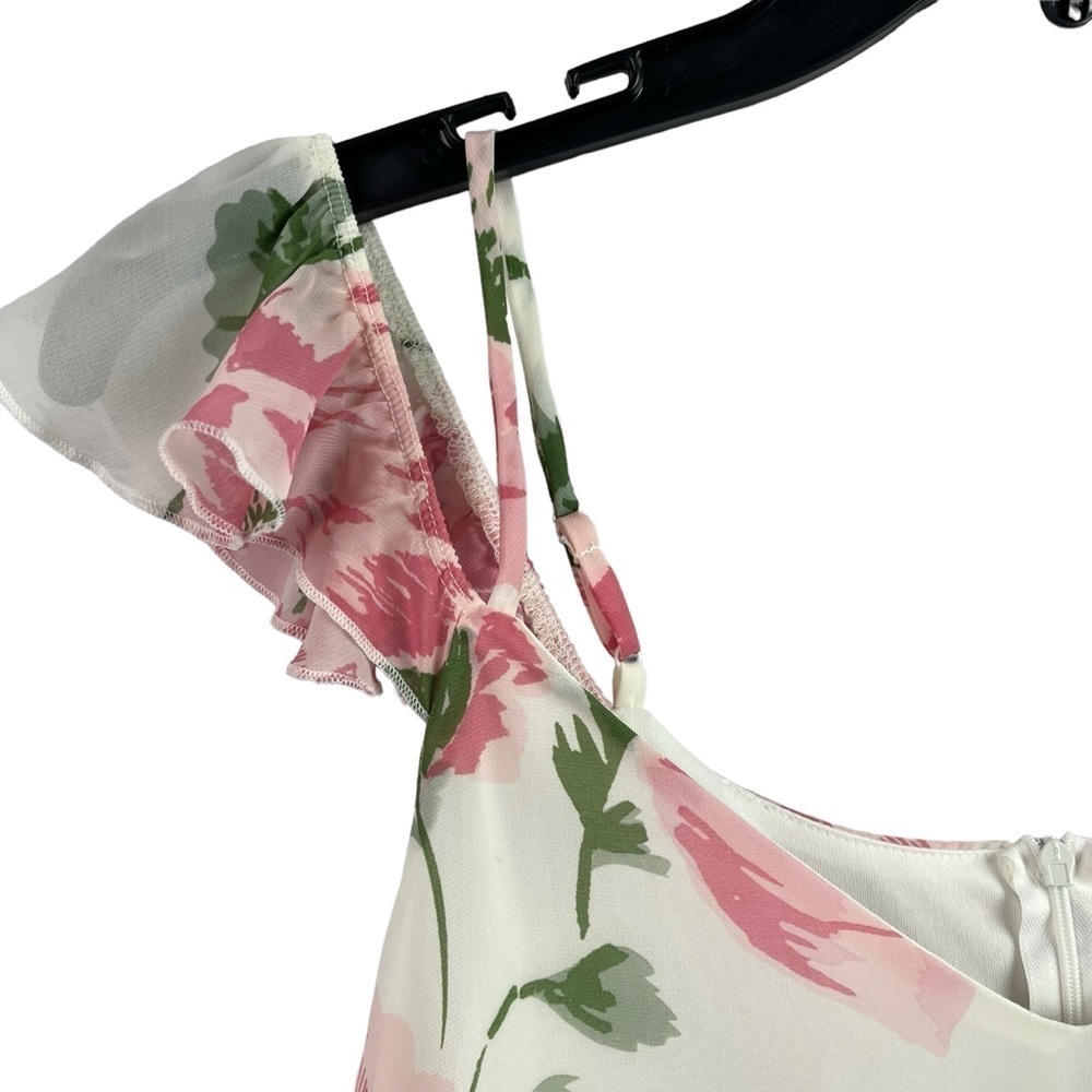 Stella Luce Juniors Floral Maxi Dress Half Lined Semi Sheer Overlay XL - Picture 3 of 10